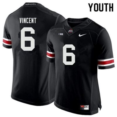 NCAA Ohio State Buckeyes Youth #6 Taron Vincent Black Nike Football College Jersey QXI3645EZ